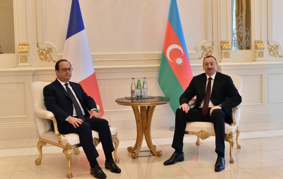 Azərbaycan Prezidenti İlham Əliyevin və Fransa Prezidenti Fransua Ollandın görüşü