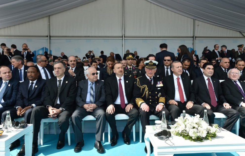 President Ilham Aliyev is attending a ceremony marking the Centennial of Canakkale Victory