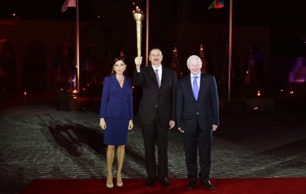 La cérémonie de l’allumage de la flamme des premiers Jeux européens Bakou- 2015