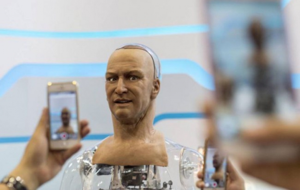 Human look-a-like robot, Humanoid, created in Japan