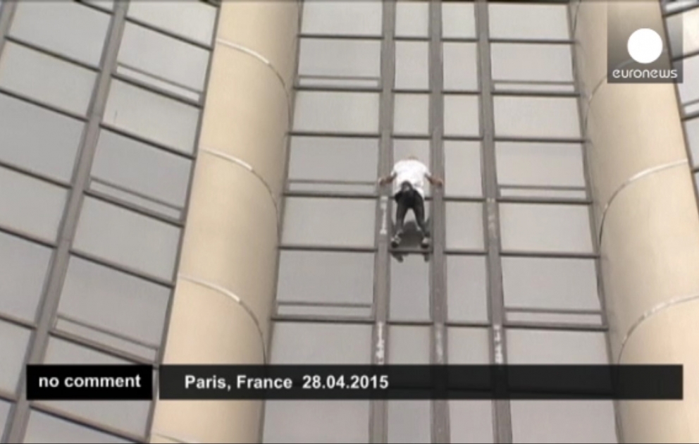 French climber scales the tallest building in Paris