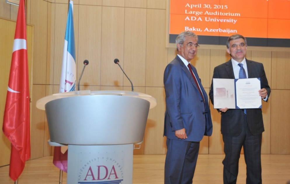 Former President Abdullah Gul becomes Honorary Doctor of ADA University