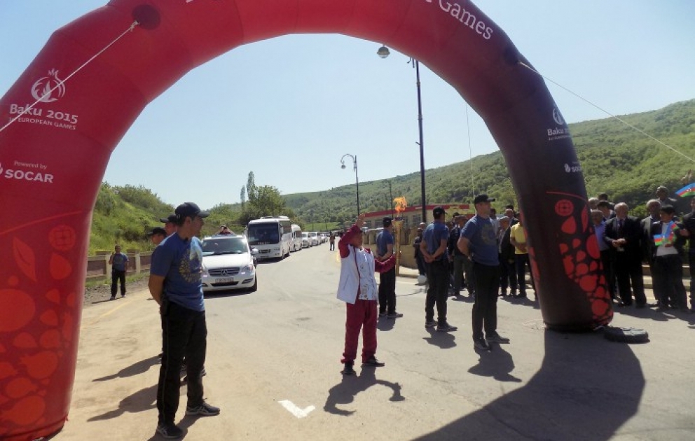 Fackel der ersten Europaspiele Baku-2015 wurde in der Region Yardimli gebracht