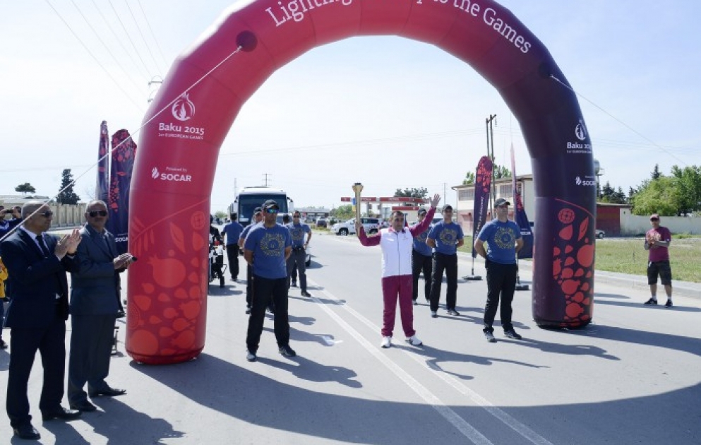 Baku 2015 flame arrives in Neftchala