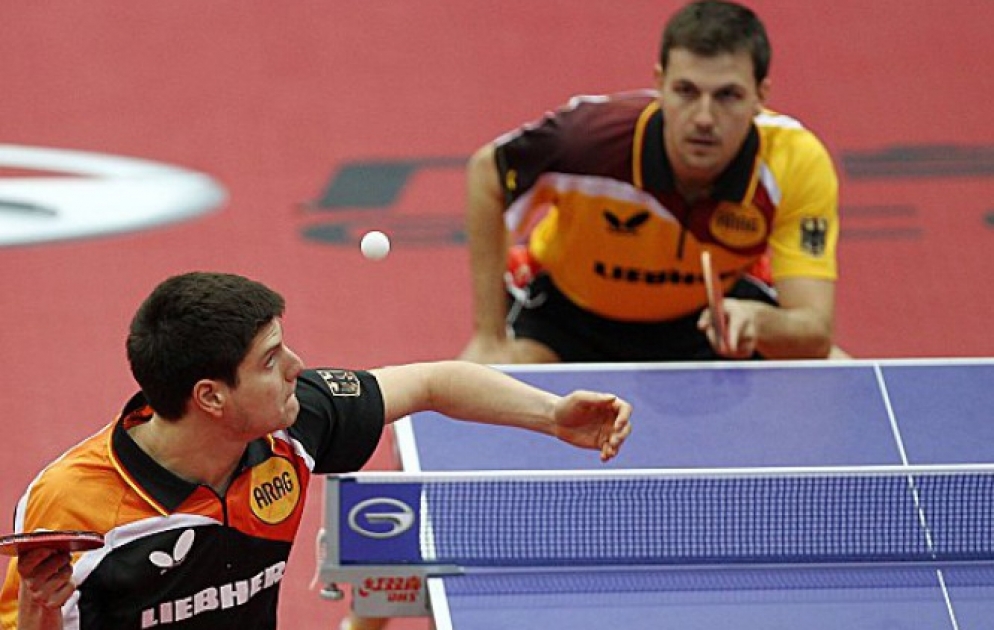 Les stars allemandes du tennis de table Timo Boll et Dimitri Ovtcharov prétendent à la victoire aux Jeux Européens à Bakou