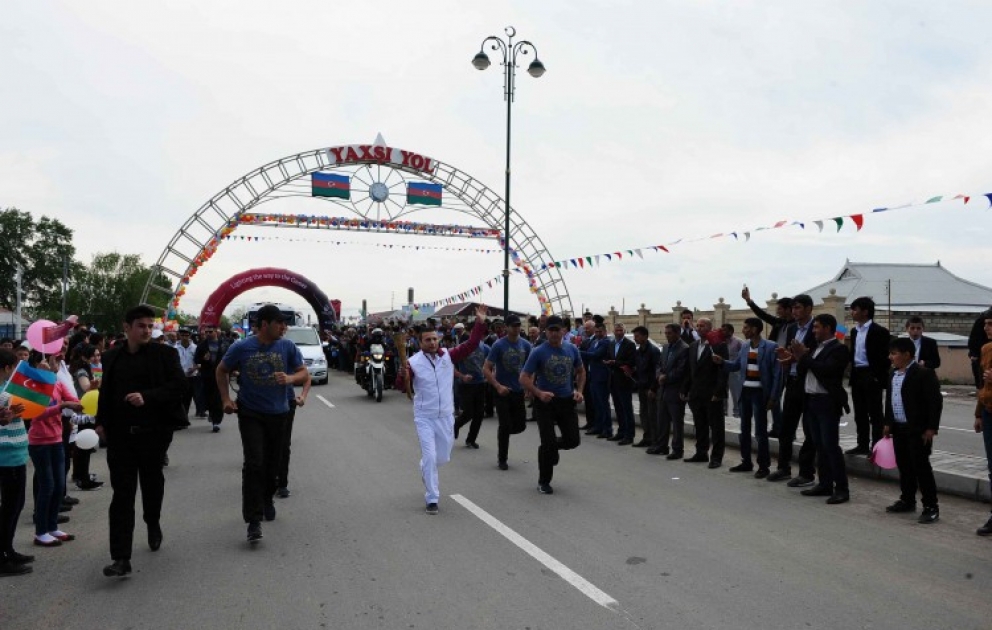 Baku-2015: Feuerstafette der ersten Europaspiele Baku-2015 in İmishli