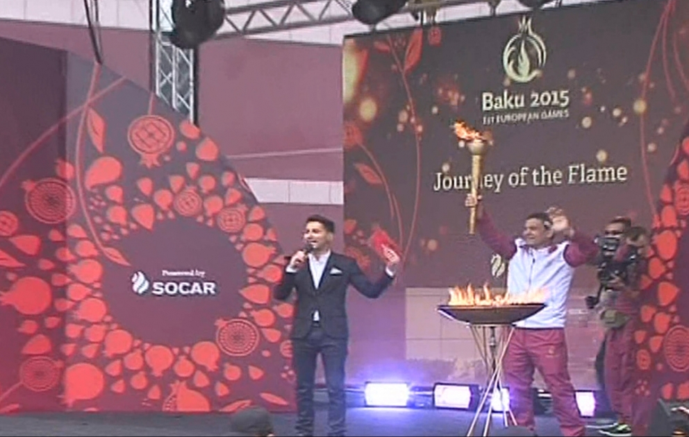 Journey of Baku 2015 Flame arrives in Beylagan