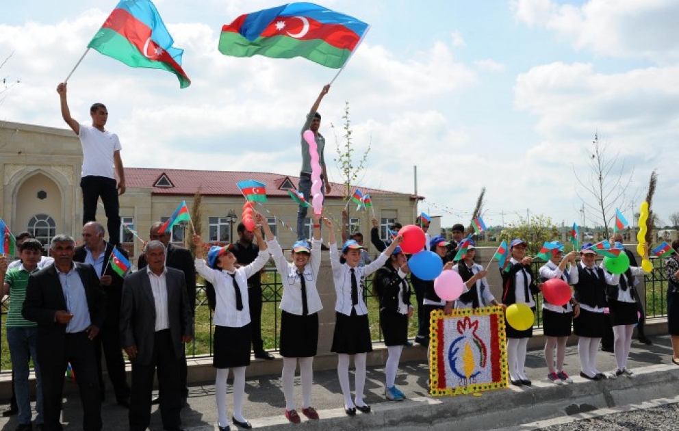 Feuerstafette der ersten Europaspiele Baku-2015 in Khojavand