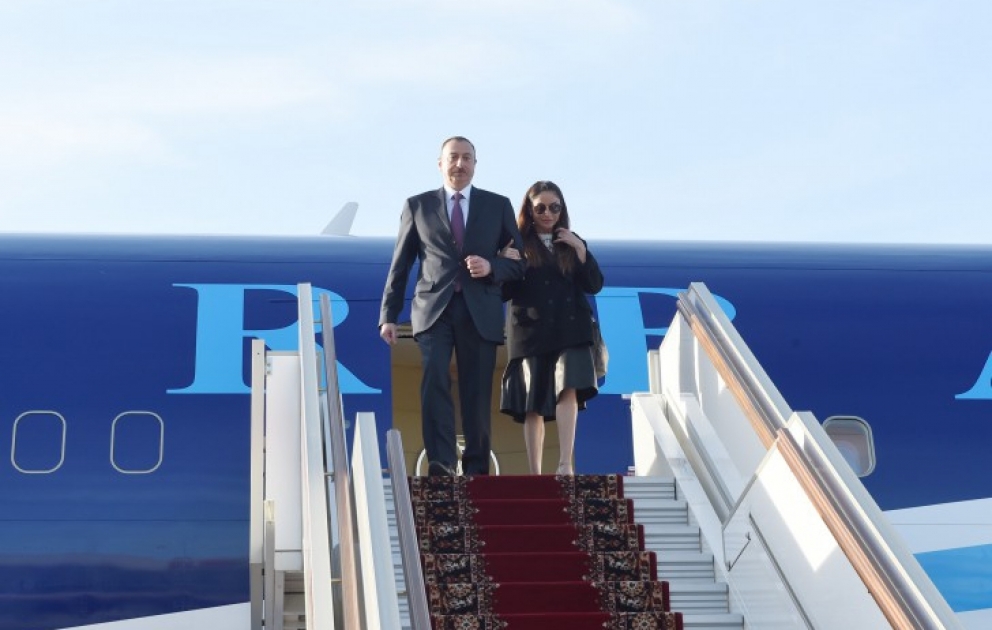 President Ilham Aliyev arrived in Russia on a working visit