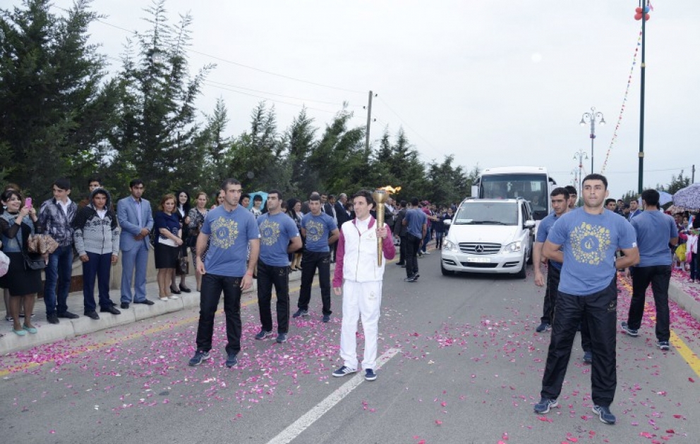 Baku 2015 flame arrives in Aghdam