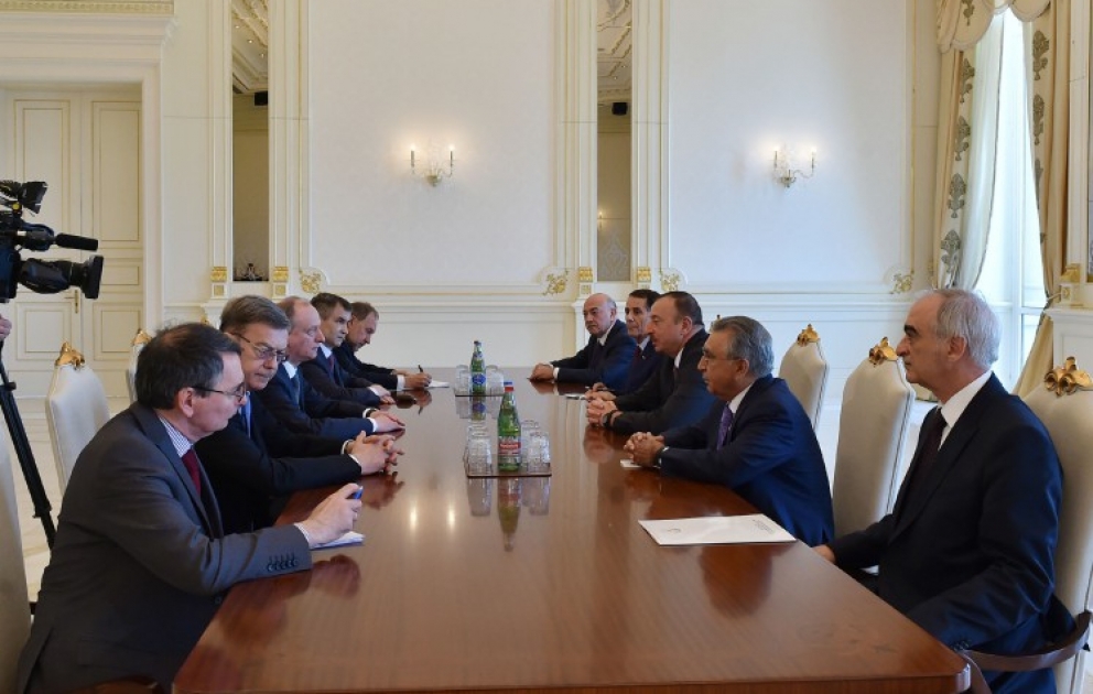 Aserbaidschans Präsident Ilham Aliyev hat eine Delegation um den Sekretär des Sicherheitsrates der Russischen Föderation zum Gespräch empfangen
