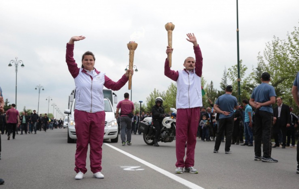 Journey of Baku 2015 Flame arrives in Tartar