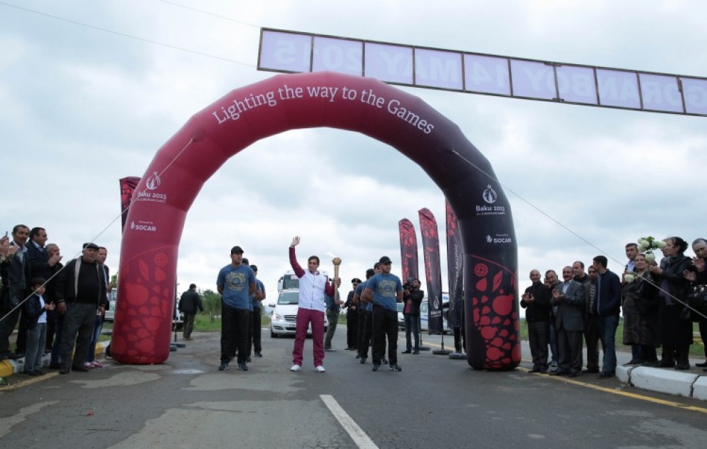 Journey of Baku 2015 Flame arrives in Goranboy