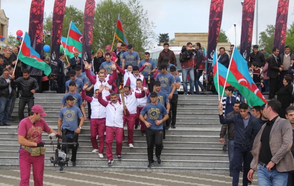 Fackel der Europaspiele Baku-2015 in Goygol