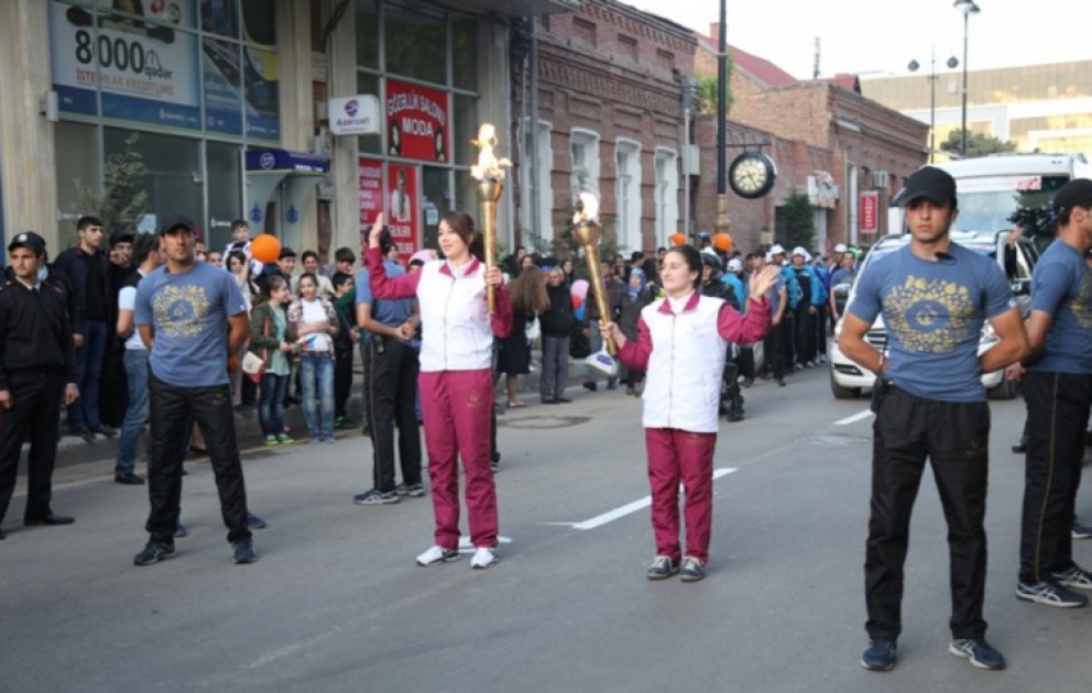 Fackel der Europaspiele Baku-2015 in Ganja