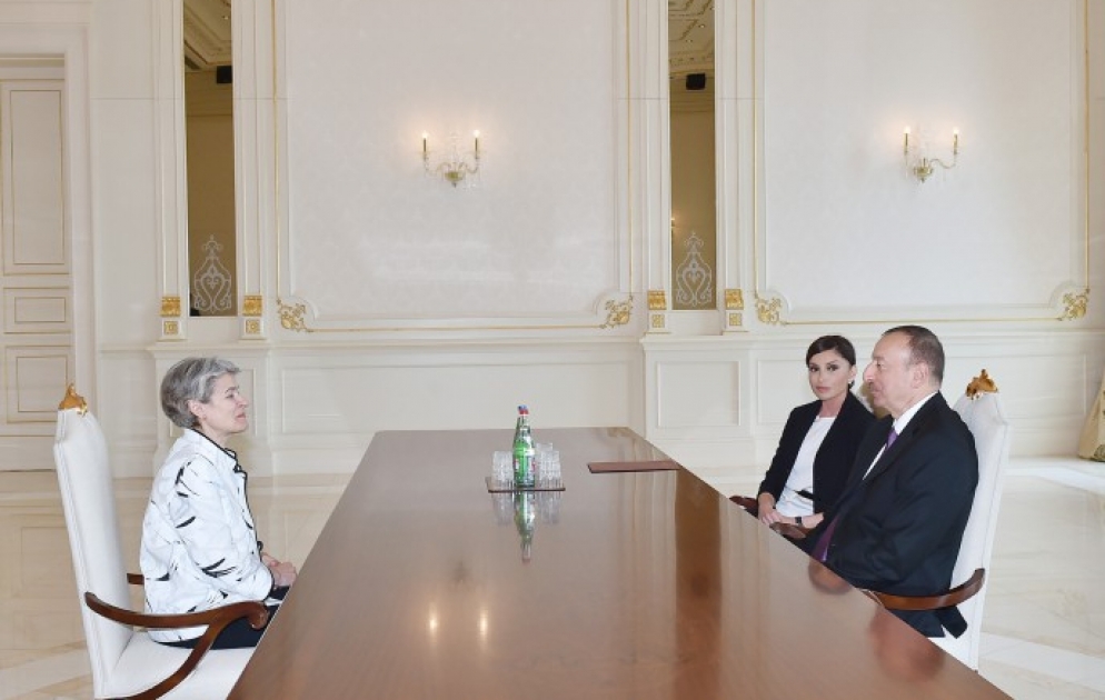 Prezident İlham Əliyev UNESCO-nun baş direktoru xanım İrina Bokovanı qəbul edib