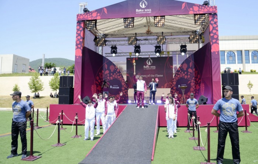 Oghuz welcomes flame of First European Games