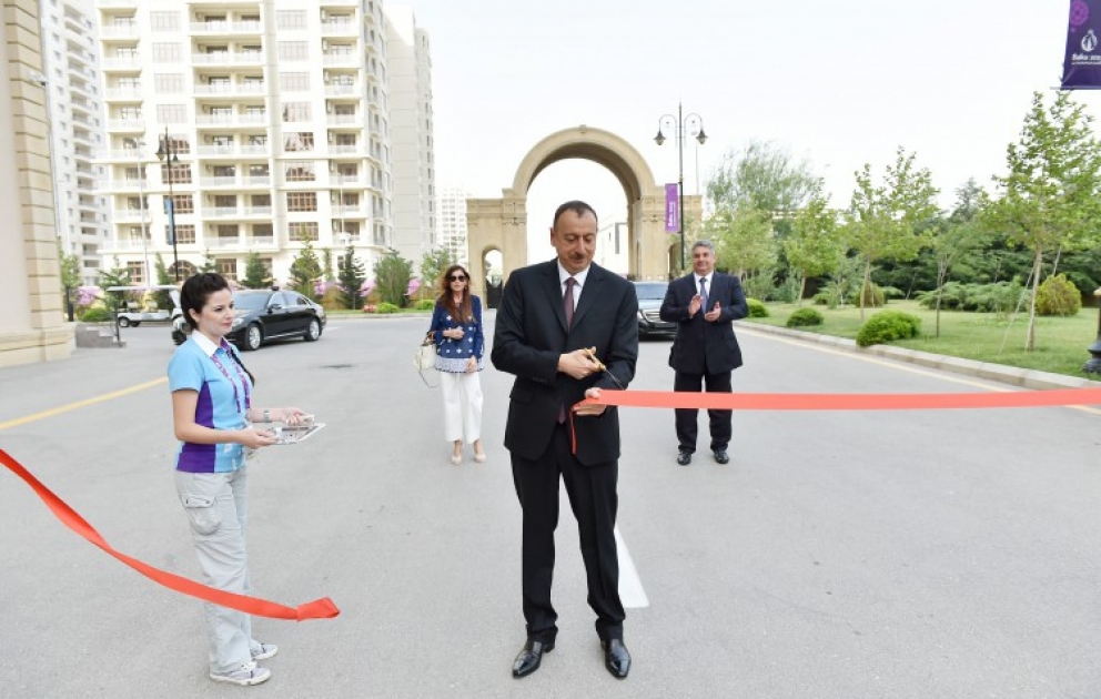 Präsident Ilham Aliyev hat an der Eröffnung von Athleten- und Mediendörfern der ersten Europäischen Spiele teilgenommen