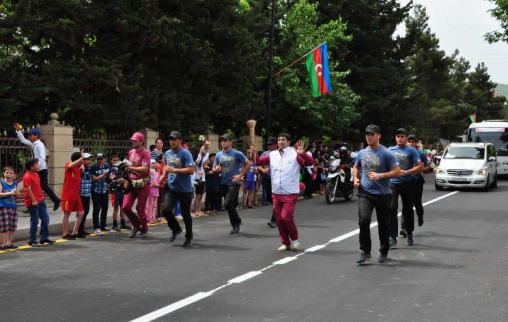 Aghsu welcomes flame of Baku 2015