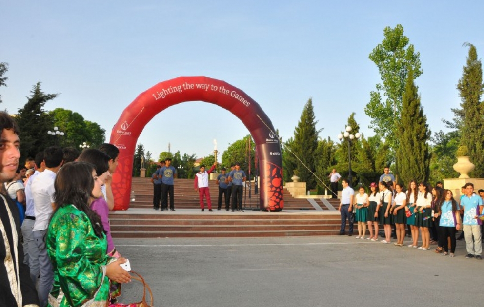 Shamakhi welcomes flame of Baku 2015
