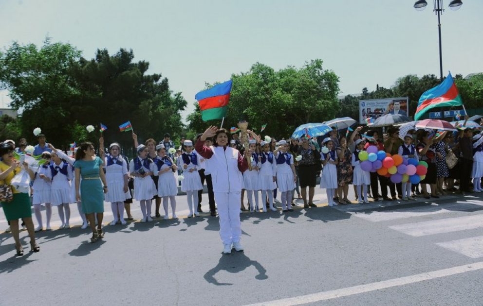 Baku 2015 flame in Sumqayit