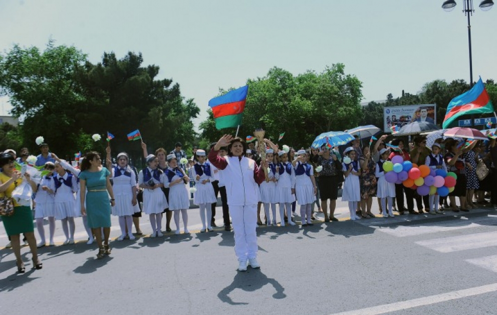 Fackel der ersten Europaspiele „Baku-2015“ in Sumqayit