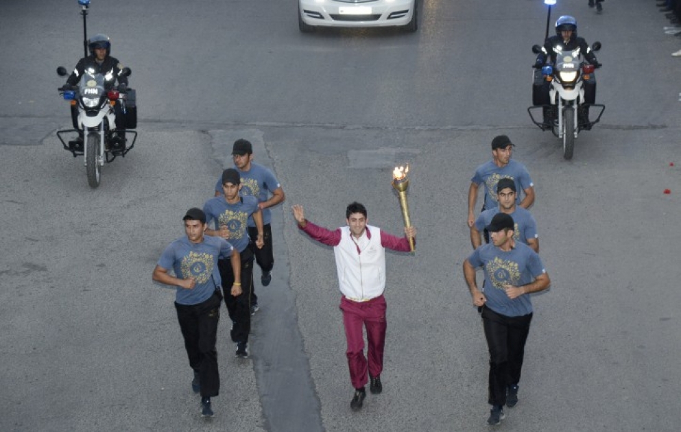 Baku 2015 flame in Guba