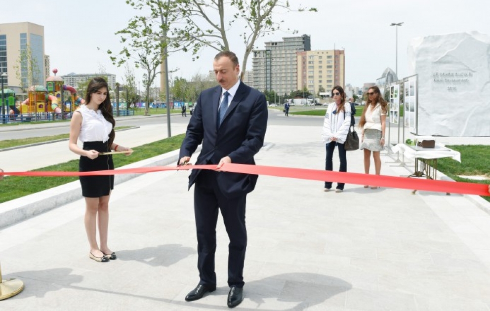 President Ilham Aliyev attended the opening of the Baku White City boulevard
