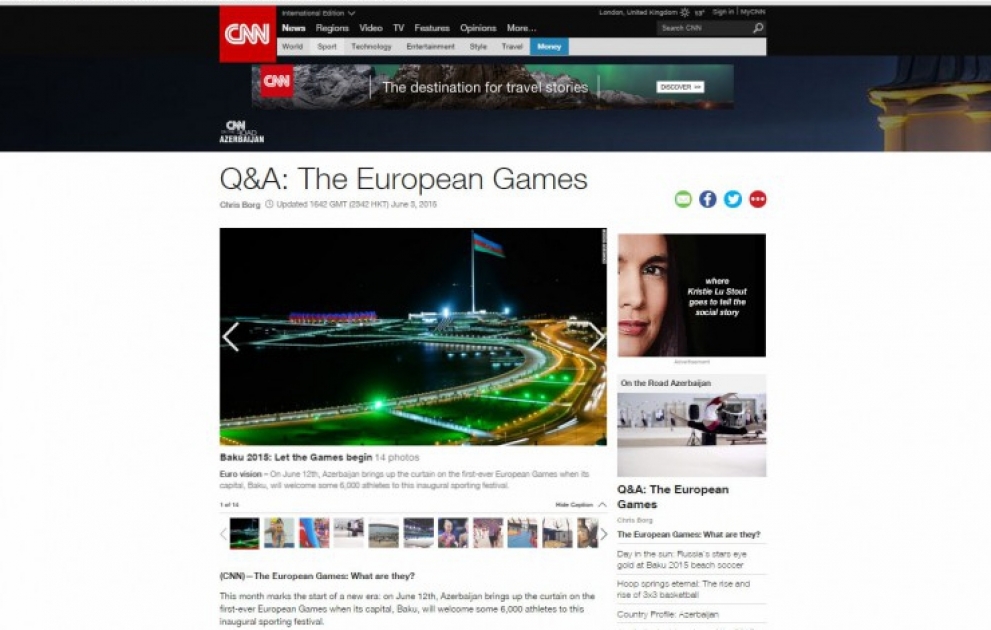CNN ilk Avropa Oyunlarının əhəmiyyətindən bəhs edir