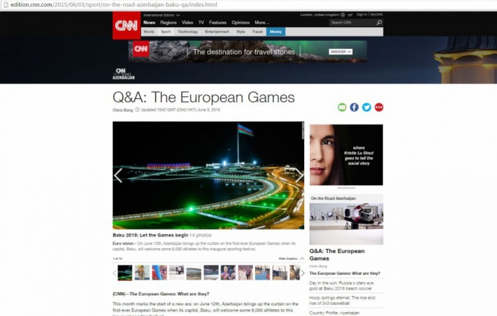La CNN parle de l’importance des premiers Jeux Européens
