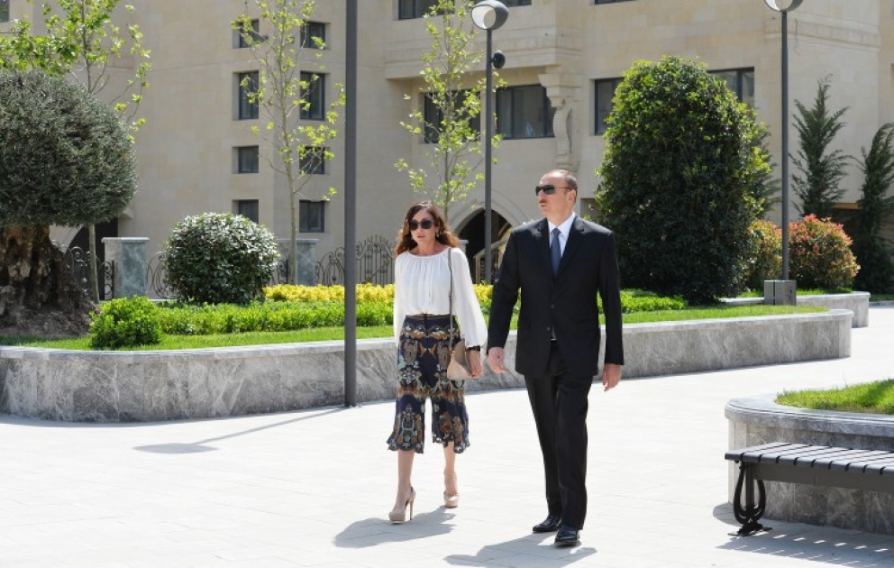 President Ilham Aliyev reviewed a newly-built park near Azerbaijan National Conservatory