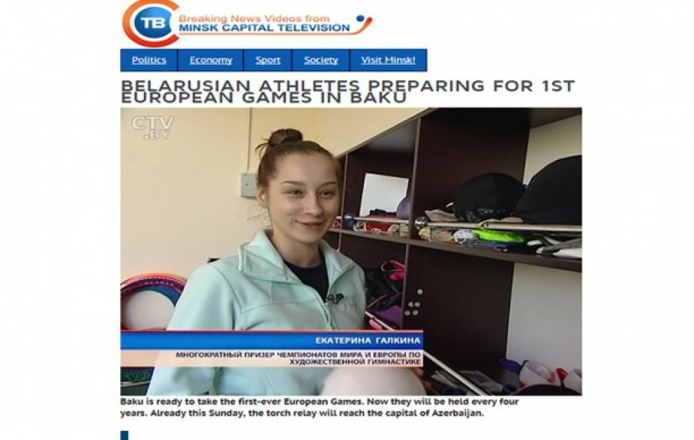 Belarusun “CTV” telekanalı “Bakı-2015” ilk Avropa Oyunları ilə bağlı geniş reportaj hazırlayıb
