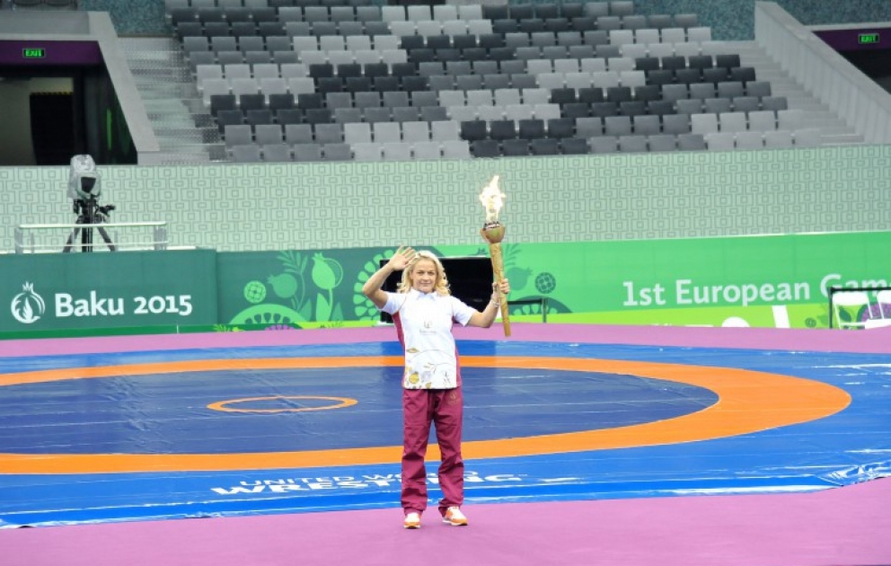 „Baku-2015“: Fackel der ersten Europäischen Spiele in Sportarenen