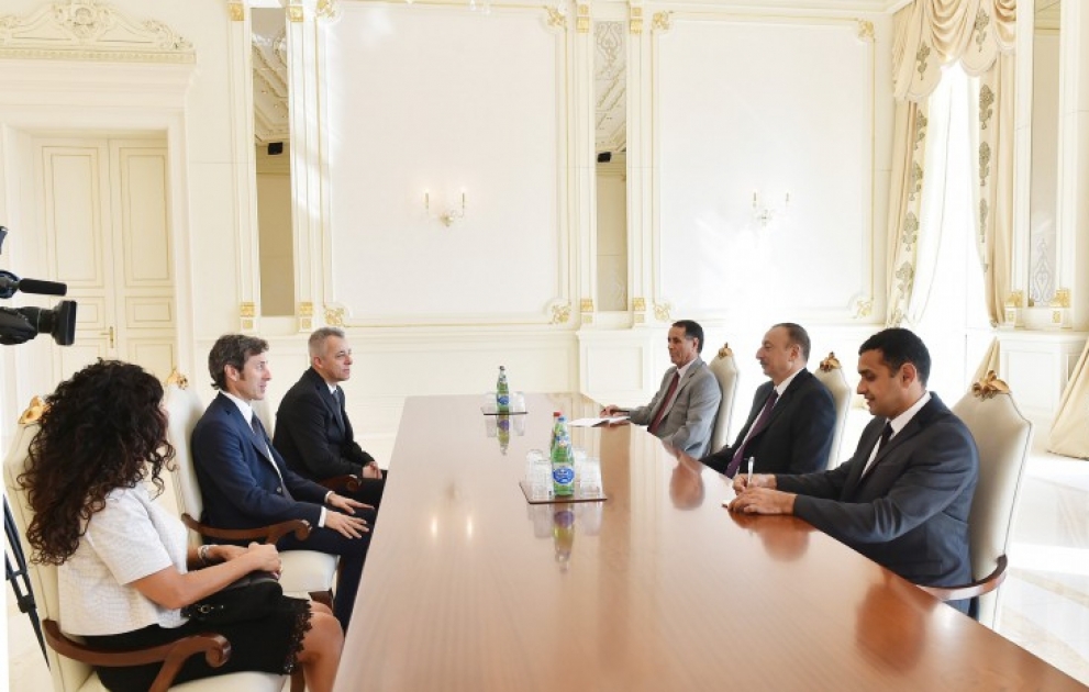 Azərbaycan Prezidenti İlham Əliyev San-Marino dövlətinin başçıları Andrea Belluzini və Roberto Venturunini qəbul edib