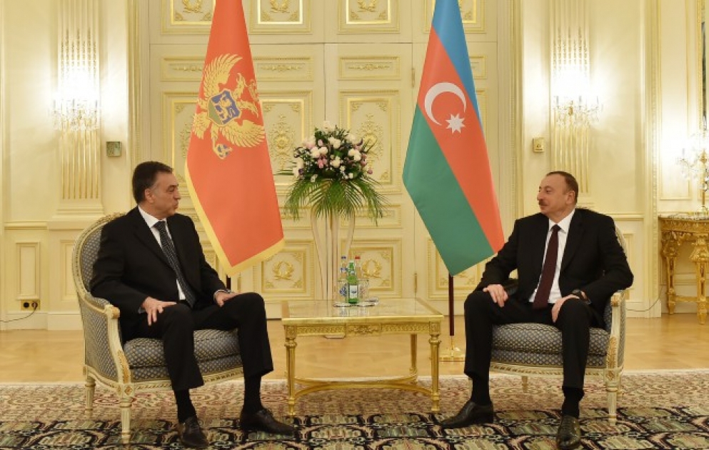 Treffen des Präsidenten von Aserbaidschan Ilham Aliyev mit dem Präsidenten von Montenegro Filip Vujanović