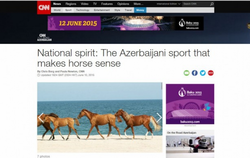 CNN issues article on Karabakh horses and Azerbaijani national sport Chovgan