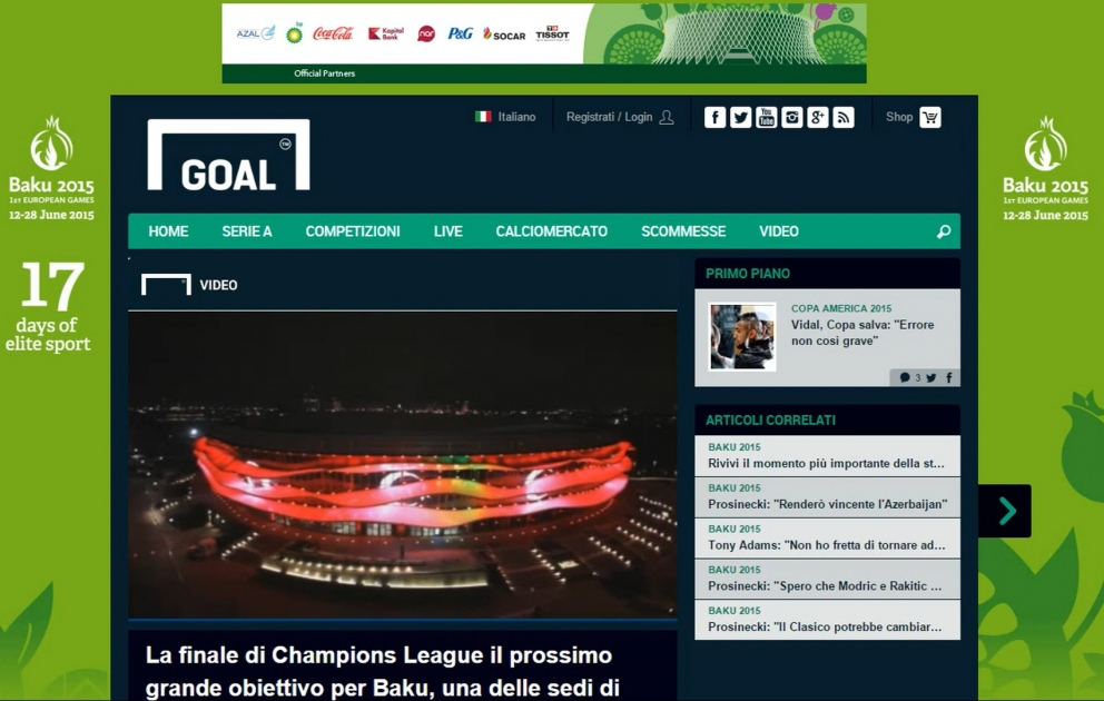 İtaliyanın “Goal” saytı: İdmanın gələcək paytaxtı - Bakı