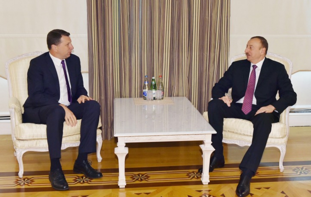 President Ilham Aliyev met with President of Latvia Raimonds Vejonis