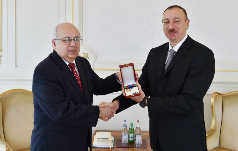 Azərbaycan Prezidenti İlham Əliyev Nizami Gəncəvi Beynəlxalq Mərkəzinin həmsədri İsmail Serageldini qəbul edib