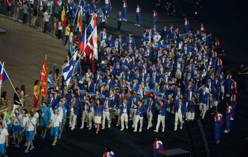 Avropa Oyunlarında qitə üzrə ikinci olan Azərbaycan idmançıları Olimpiya Stadionunda