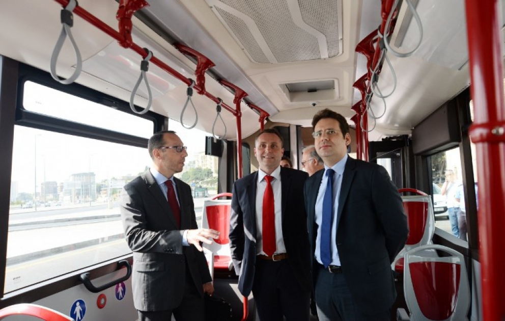 French State Secretary views buses of BakuBus LLC