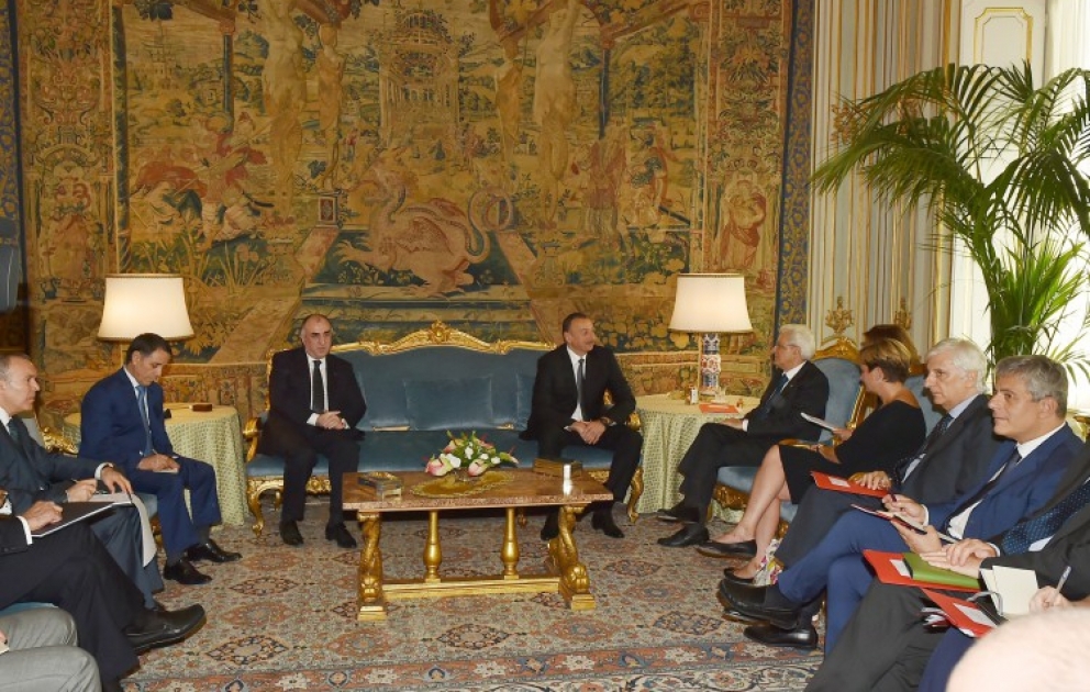 Le président azerbaïdjanais Ilham Aliyev a rencontré son homologue italien Sergio Mattarella