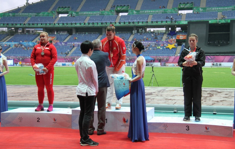 Azərbaycan atleti Hanna Skidan tələbələrin 28-ci Yay Universiadasında qızıl medal qazanıb