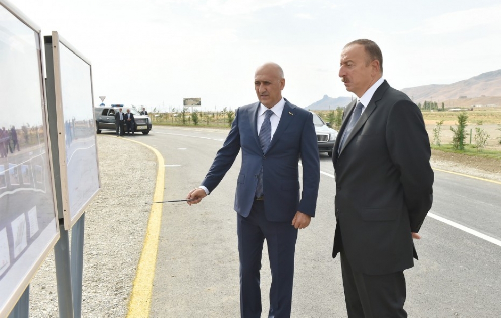Le président Ilham Aliyev a participé à l'ouverture de la route Siyazan - Machrif