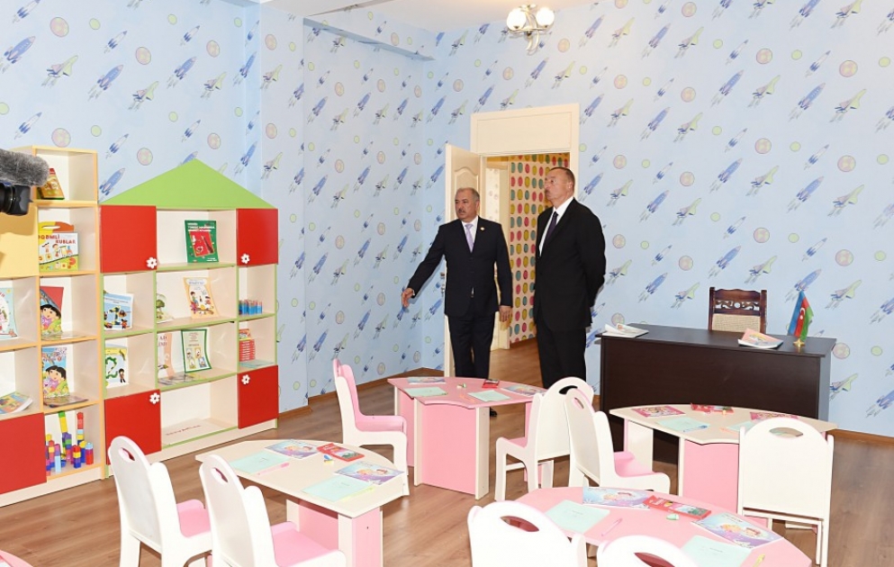 President Ilham Aliyev attended the opening of an orphanage-kindergarten in Jalilabad