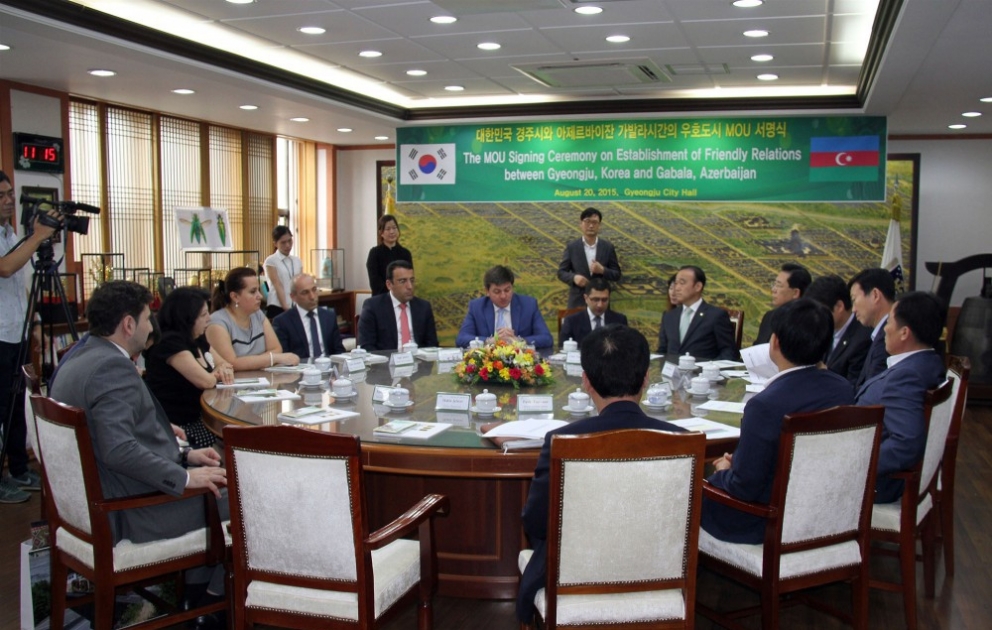 Gabala und Gyeongju unterzeichnen ein Abkommen zu Städtepartnerschaft