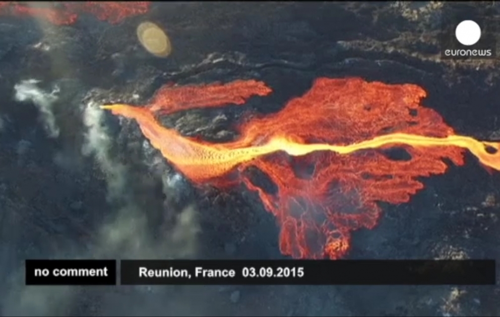 Piton de la Fournaise erupts on Reunion Island