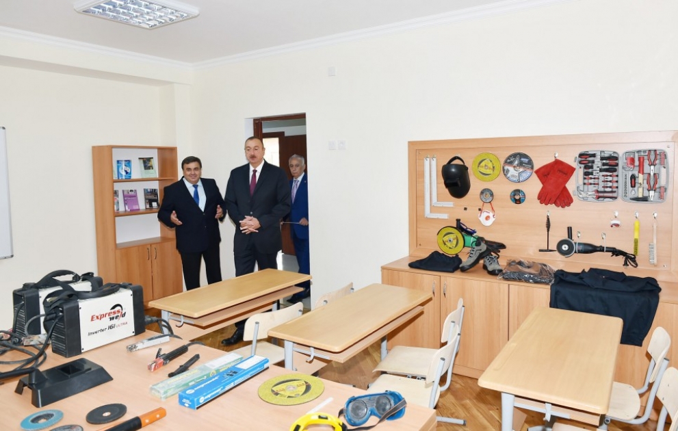 President Ilham Aliyev reviewed Baku Professional Lyceum No. 5 after repair and reconstruction