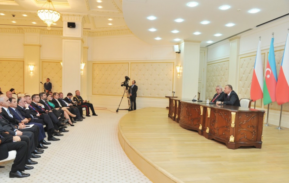 President Ilham Aliyev and President of the Czech Republic Milos Zeman held a joint press conference