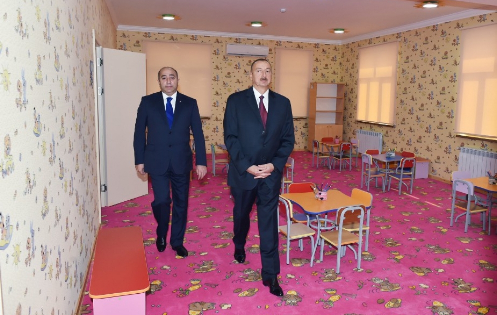 Le président Ilham Aliyev a inauguré une maternelle à Kurdemir